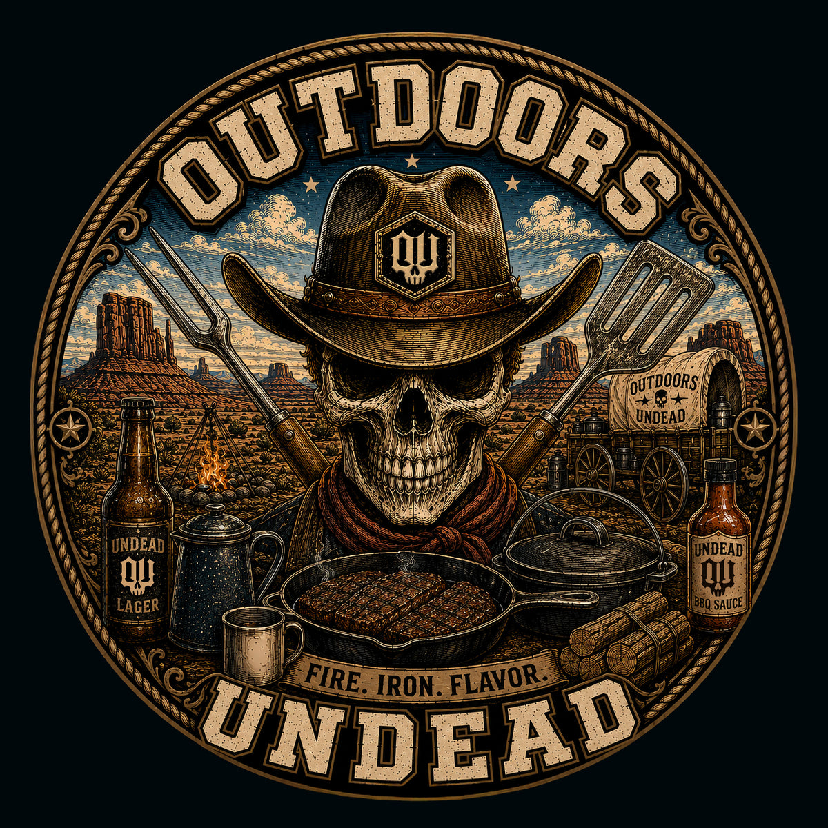 BBQ Cowboy-Vintage Round