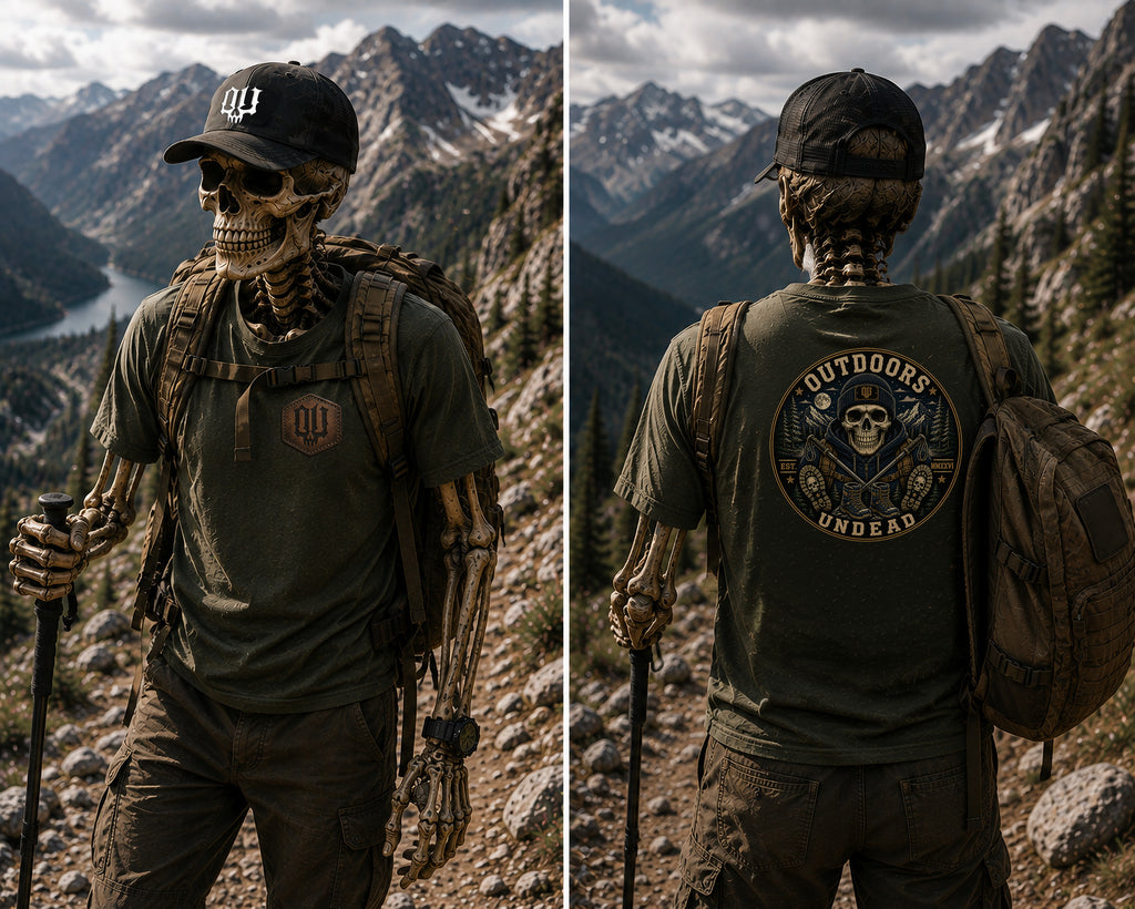 Hiker Snowy Mountain-Vintage Round