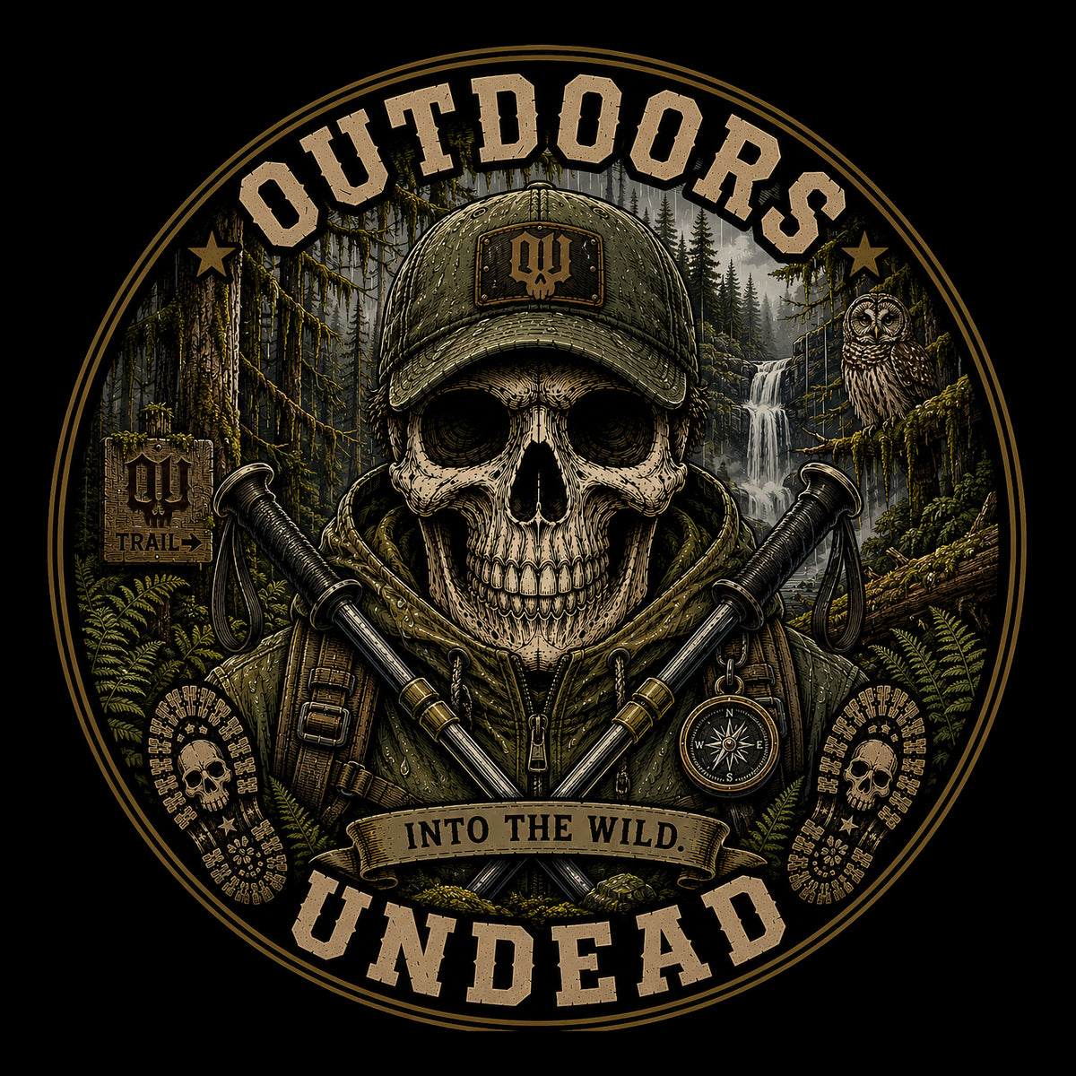 Hiker Deep Forest-Vintage Round